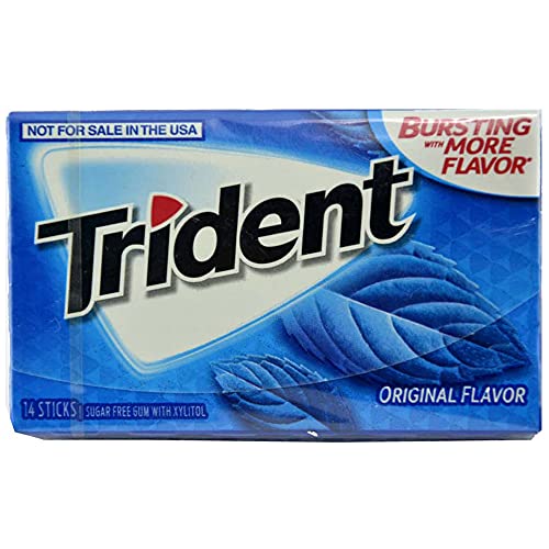 Trident Original Flavor Sugar Free Chewing Gum, 14 Sticks, Blue, 26 g (Pack of 14)
