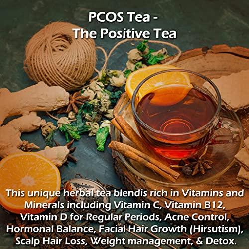 Exotic Aromas PCOS relief Tea (50G Serves 25 cups), with Shatavri, Lodhra, Ashoka, Ginger,Fenugreek, Spearmint,Fennel,Tulsi for regular periods, face hair, acne
