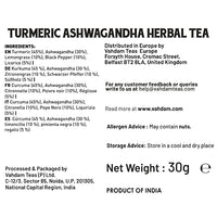 VAHDAM Organic Turmeric + Ashwagandha Herbal Tea | 15 Tea Bags of Immunity Tea | Certified USDA Organic | Pure Detox Tea