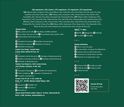 VAHDAM, Hibiscus Rose Herbal Tea- 15 Tea Bags | 100% Natural Ingredients | Calming Hibiscus & Fragrant Rose- Certified Organic | Nourishing, Hydrating, Alleviates Stress, Promotes Better Sleep