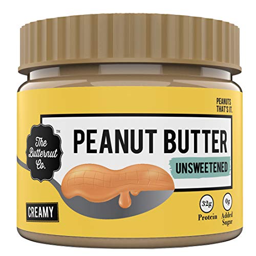 The Butternut Co. Peanut Butter Unsweetened, Creamy 340 gm (No Added Sugar, Vegan, High Protein, Keto)