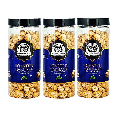 Wonderland Foods - Roasted & Flavoured Jalapeno Makhana (Foxnut) 300g Jar (100gX3)