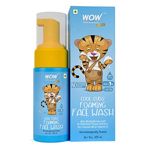 WOW Skin Science Cool Suds Foaming Face Wash with Aloe Barbadensis Leaf & Calendula Flower Extract - Tear Free - No Parabens, Sulphates, Silicones & Color - 100mL