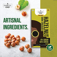 A Diabetic Chef Hazelnut Belgian Sugar-Free Dark Chocolate | Vegan, 40 g