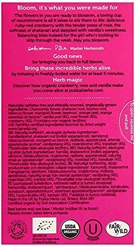 Pukka Organic Tea Bags, Womankind Herbal Tea with Shatavari, Cranberry & Rose Flower, Perfect for Balanced Harmony, 20 Count (Pack of 3) 60 Tea Bags, PP-GRCE31048