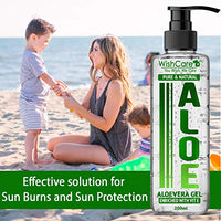 WishCare® Pure & Natural Aloe Vera Gel - 200 Ml - Enriched With Vitamin E - Multipurpose Gel for Skin and Hair