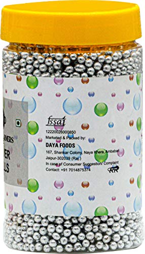 Farm and Farmers Silver Balls Editable Cake Decoration Sprinkler Medium, 250 gm