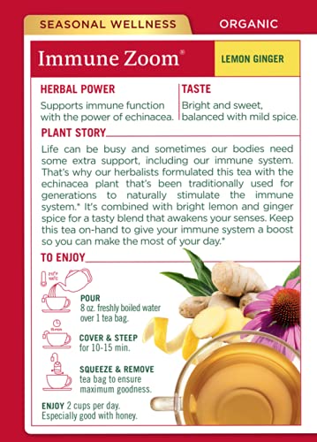 Traditional Medicinals Organic Immune Zoom Lemon Ginger Tea - 16 Ct.