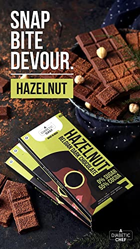 A Diabetic Chef Hazelnut Belgian Sugar-Free Dark Chocolate | Vegan, 40 g
