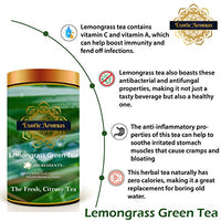 Exotic Aromas Lemongrass Green Tea (200 G Serves 100 cups), 100% Whole Leaf Green Tea for anxiety, pain and digestion