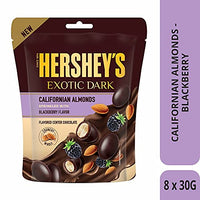 Hershey's  Exotic Dark Chocolate - Californian Almond Sprinkled with BlackBerry Flavor 30g ( Pack of 8)