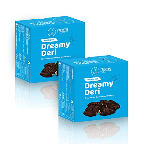 Flyberry Gourmet Deri Dates (Khajoor) Dry Fruits, 400 G, (Pack of 2, 200g Each)