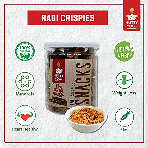 Nutty Yogi Ragi Chips | Ragi Chips | 100% Vegan & Gluten-Free | Crunchy, Spicy, Delicious | Diet Food For Weight Loss | Keto Snacks | Calcium-Rich, Low Sodium & Fat | Healthy Snacks | 100gm Pack of 2