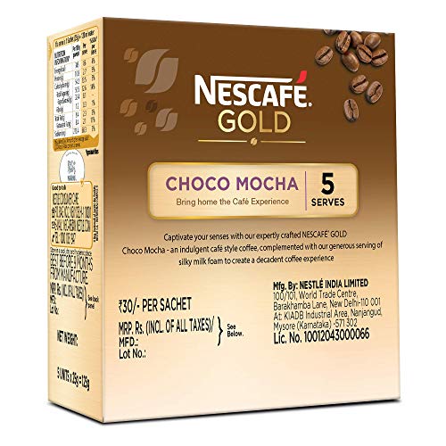 NESCAFE Gold Choco Mocha Instant Coffee Premix, 125g (5 Sachets, 25g each)