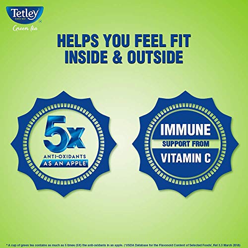 Tetley Green Tea Immune with Added Vitamin C, Lemon and Honey, 25 Tea Bags