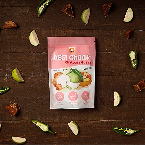 GO DESi - DESi Chaat - Chatpata Gauva | Pack of 10 x 18g | Fruit Snacks | Dried Guava | Dehydrated Fruit