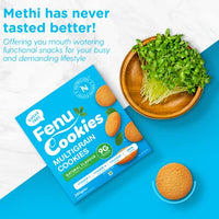 Nutrillion Fenu Cookies MultiGrain High Fiber Low GI Cookies - Tasty and Healthy Sugar-Free Snacks 200gm - Vitamin A,C | Calcium | Iron (Pack of 1)
