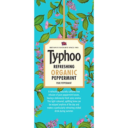 Typhoo Refreshing Organic Peppermint Tea with Pure Peppermint Tea Bags, 20N x 1.2g = 24g