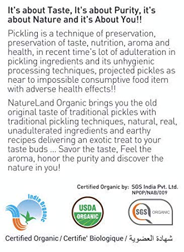 Natureland Organics Lemon Pickle 350 Gm - Organic Healthy Pickles