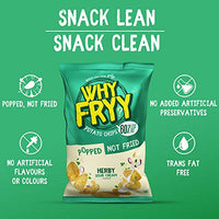 WhyFryy Popped Potato Chips I Low Fat Chips I Healthy Snacks I Not Fried I Diet Snacks I Herby Sour Cream Flavour I 5 Packs (175g)