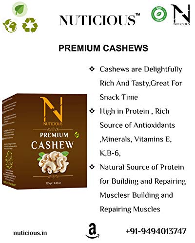 NUTICIOUS Premium Dryfruits / Nuts and Berries Set Combo Pack (Almonds 125gm + Cashews 125 gm + Walnuts 125 gm ) 375gm