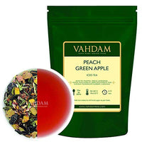 VAHDAM, Peach Green Appled Iced Tea | 20-25 Servings | 100% Natural Ingredients | Delicious Flavor of Black Tea, Tropical Fruits and Exotic Spices | 100gm