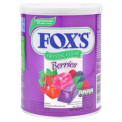 Fox's  Crystal Clear Mix Berries Flavoured Candy Tin, 180 g