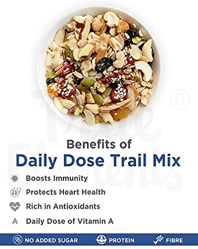 True Elements Daily Dose Trail Mix 125g - Mix of 67% Dried Fruits, Nuts, Berries & 33% Seeds | Dry Fruits Mix | Seeds for Eating
