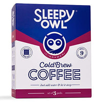 Sleepy Owl Coffee Cinnamon Cold Brew Packs | Set of 3 Packs - Makes 9 Cups |3 Step Brew - No Equipment Required | 100% Arabica Beans - Sourced Directly from Farms