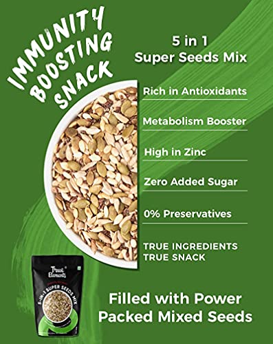 True Elements 5 in 1 Mix Seeds 125g * 2 - Seeds Combo for Eating | Diet Snacks | Roasted Seeds
