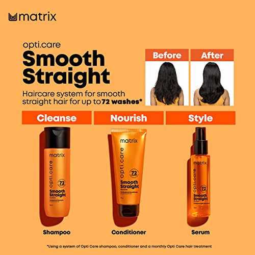 Matrix Opti Care Smooth Straight Professional Conditioner for Ultra Smooth Intensely Moisturized Hair with Shea Butter, Paraben Free, 196g