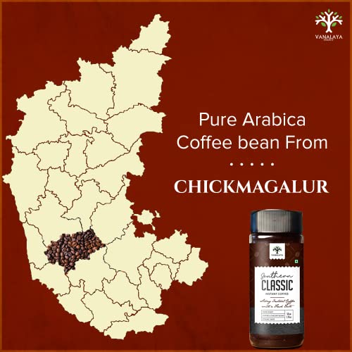 Vanalaya Southern Classic Instant Coffee Chicory Mix of 70% coffee & 30% chicory (50gm)