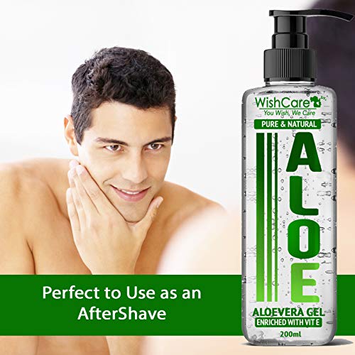 WishCare® Pure & Natural Aloe Vera Gel - 200 Ml - Enriched With Vitamin E - Multipurpose Gel for Skin and Hair