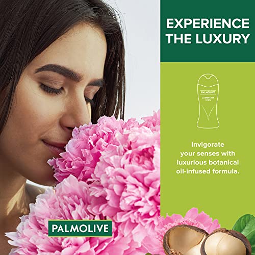 Palmolive Luminous Oil Invigorating Body Wash for Women, Gel Based Shower Gel with 100% Natural Macadamia Oil & Peony Extracts - pH Balanced, No Parabens, No Silicones, 250 ml Bottle