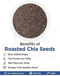 True Elements Roasted Chia Seeds 125g - Diet Food | Chia Seeds for Weightloss | Roasted Seeds