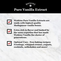 Watkins Organic Pure Vanilla Extract, with Madagascar Vanilla Beans, Non-GMO, Kosher, 2 oz. Bottle, 1-Pack