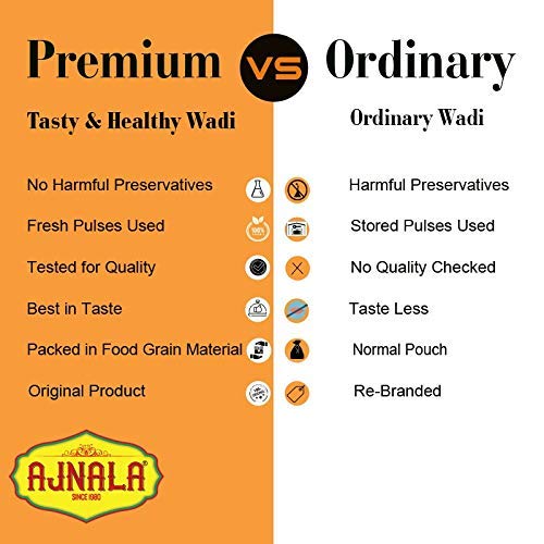 Ajnala Amritsari Urad & Moong Dal Wadiya's , 200 GMS (Moong Dal Masala Wadi)