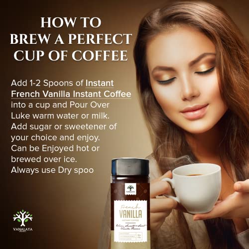 Vanalaya French Vanilla Instant Coffee With Rich Aroma & Taste Zero Sugar & Low Calorie 50gm