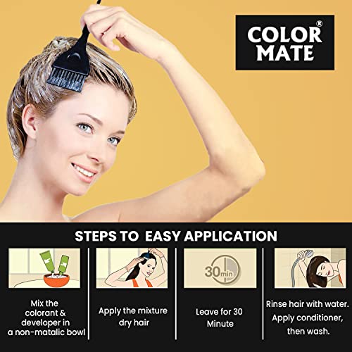 Color Mate Hair Color Cream, Golden Brown, 130ml (Pack of 2)