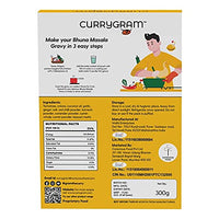 Currygram Bhuna Masala | Ready to Cook | Medium spicy & Serves 4 | Bhuna Masala gravy Pack of - 300g