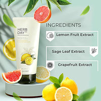 The Face Shop Herb Day 365 Cleansing Foam, Lemon & Grapefruit, ml with lemon extracts, SLS and Paraben Free, 170 millilitre