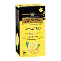 Twinings Lemon Tea, 25 Teabags, Premium Black Tea with Lemon, English Classic Taste, Light Strength, Bright and Zesty Flavor