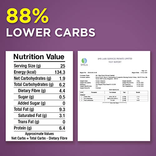 Lo! Low Carb Delights - Keto Nachos (200 g) | 1.9g Net Carb Per | Keto Snacks for Keto Diet | Low Carb Snacks | Diet Snacks Food | Keto Chips style | Zero Added Sugar Namkeen