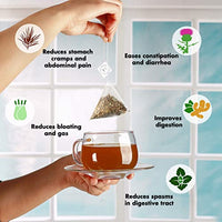 Tea Treasure Belly Soother Tea -10 Pyramid Tea Bags - Blend of Rooibos, Peppermint, Ginger, Lemongrass, Fennel seeds, Spearmint, Licorice, Milk thistle | Tea for Belly Fat |Reduces Bloating & Gas