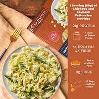 Pink Harvest Farms Chickpea and Soybean Fettuccine Pasta | No Rice - No Maida | Vegan | Gluten Free | High Protein | 200gm Pack