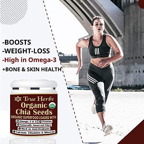 True Herbs USA Imported Organic Chia Seeds (300 GM) WITH USDA Certification
