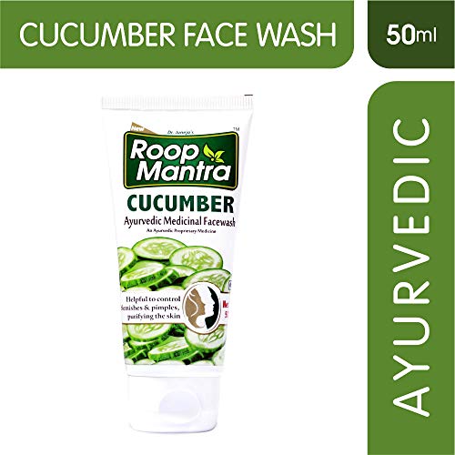 Roop Mantra Cucumber Face Wash for Glowing Skin, Acne and Pimples, 50ml (Pack of 6)