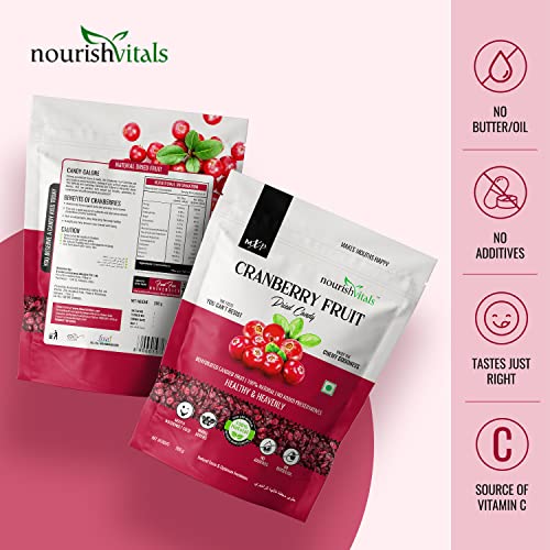 NourishVitals Cranberry Dehydrated Dried Fruit, 200 g (NUVITAL21)