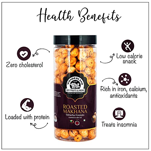 Wonderland Foods - Roasted & Flavoured Sriracha Makhana (Foxnut) 100g Jar