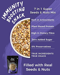 True Elements 7 in 1 Seeds and Nut Mix 250g - Seeds for Eating | Mix Seeds | Diet Snacks | Roasted Seeds